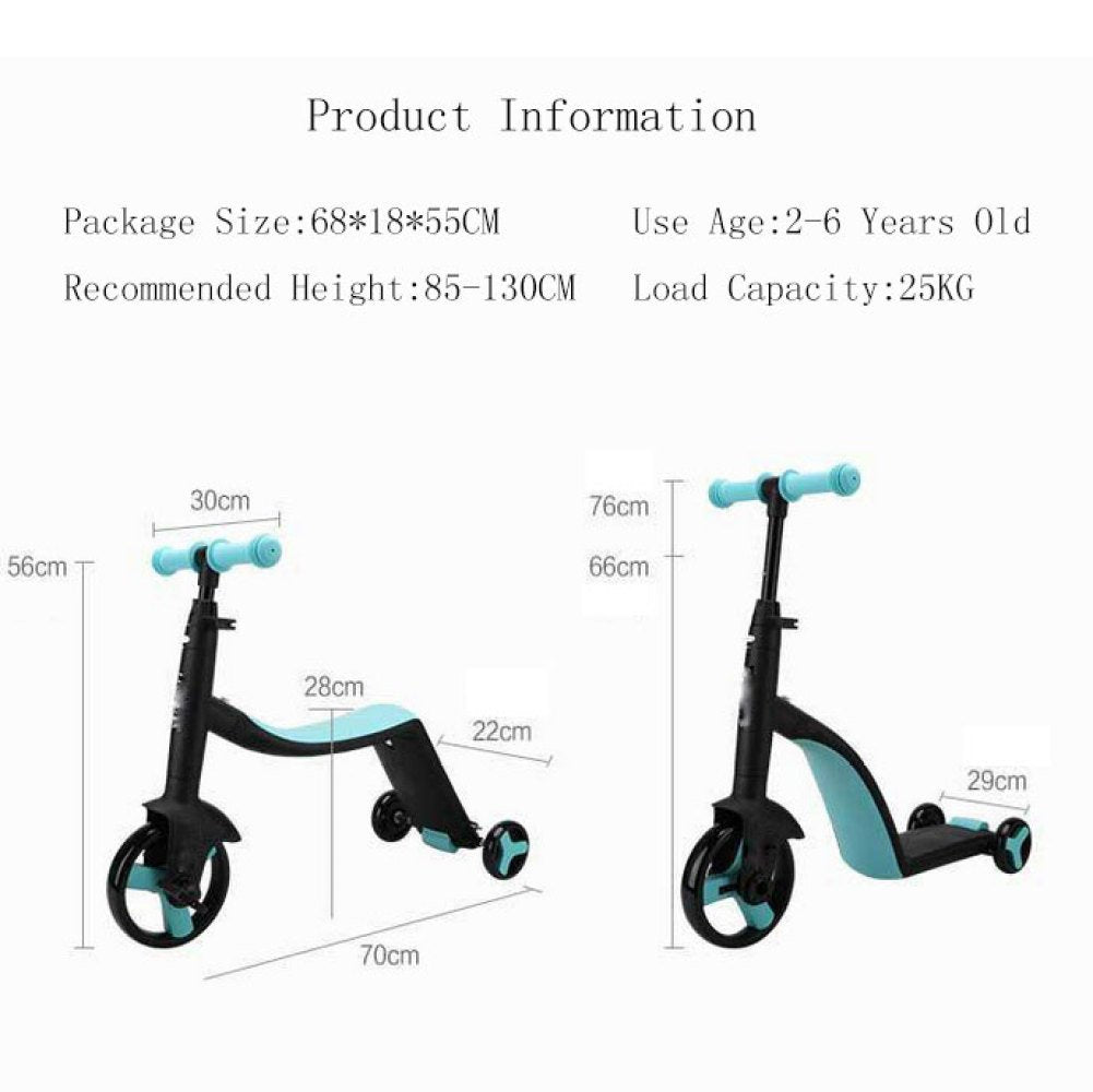 Kids Three-in-one Trike Scooter Balance Bike for Age 1-6 Years-Electric Scooters London