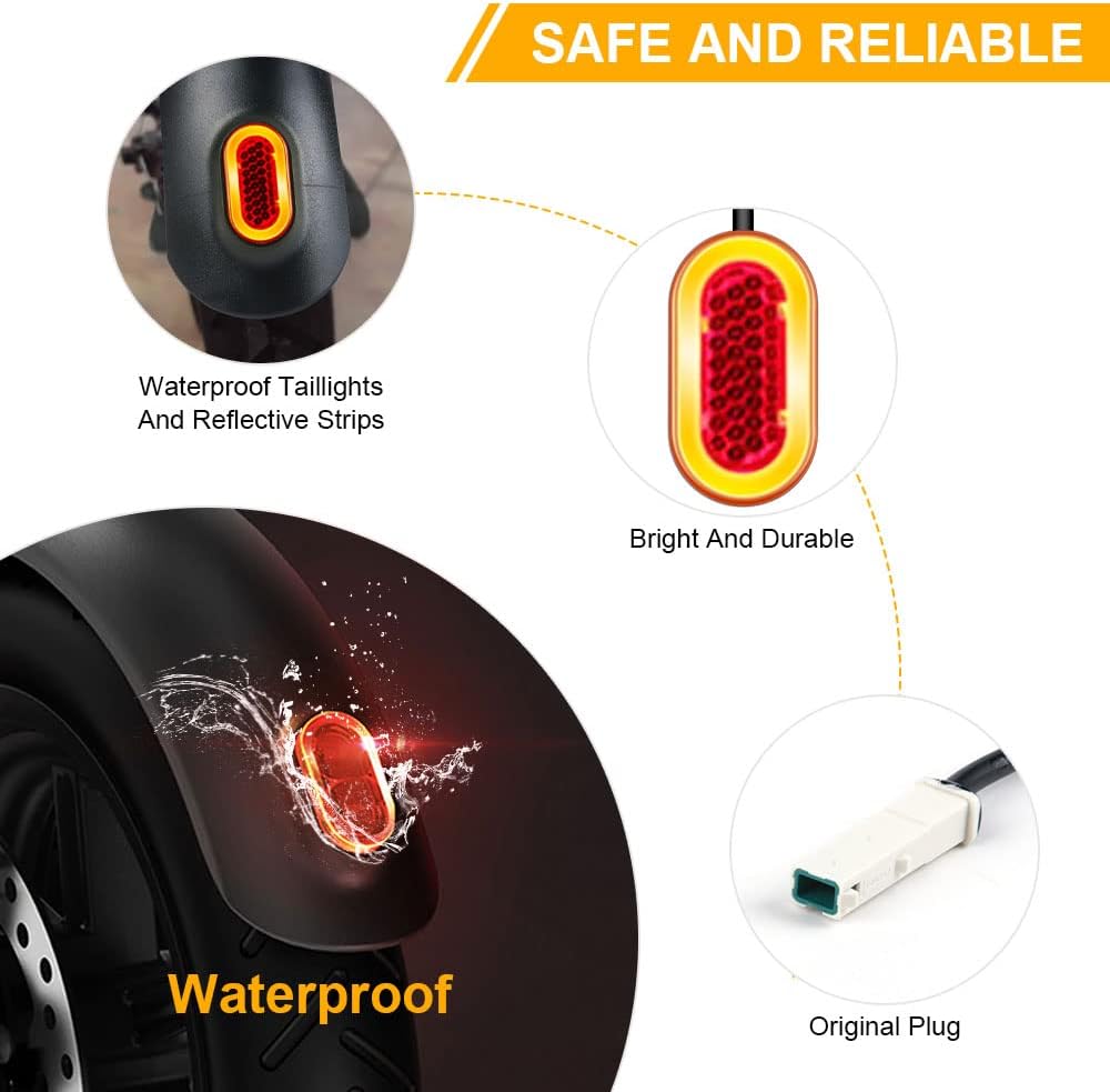 Rear mudguard LED light and fitting hardware