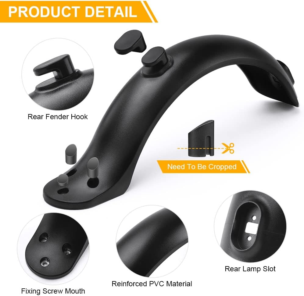 Xiaomi M365 rear mudguard kit contents and mounting parts