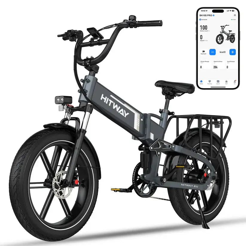 HITWAY BK10S PRO Folding Electric Bike – 48 V 15Ah, 250W Motor, 20″×4″ Fat Tyres