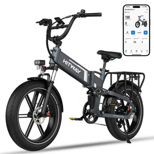 HITWAY BK10S PRO Folding Electric Bike – 48 V 15Ah, 250W Motor, 20″×4″ Fat Tyres-Electric Scooters London