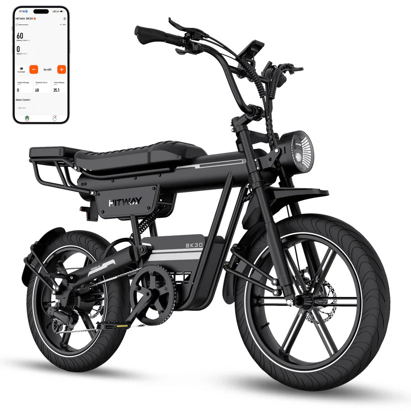 HITWAY BK30 Fat Tyre Electric Bike – 48V 23.4Ah, 20″×4.0″, Long-Range-Electric Scooters London
