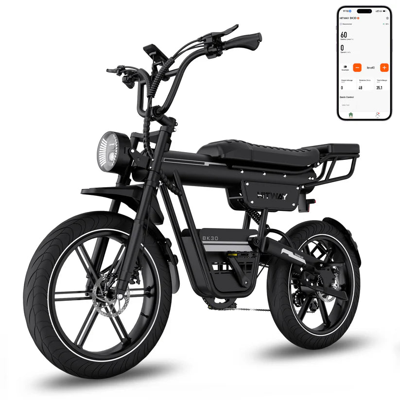 HITWAY BK30 Fat Tyre Electric Bike – 48V 23.4Ah, 20″×4.0″, Long-Range-Electric Scooters London