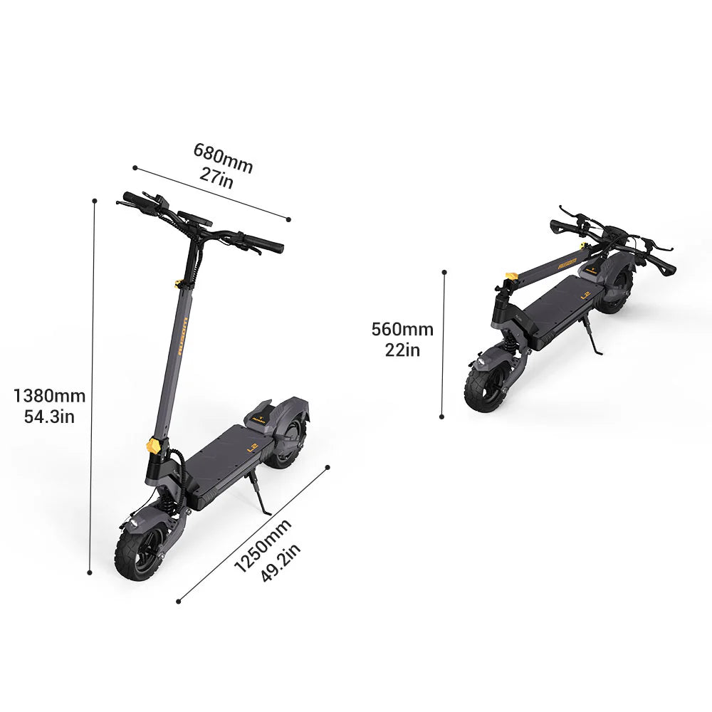 Ausom L2 800W Electric Scooter (Single Motor)-Electric Scooters London