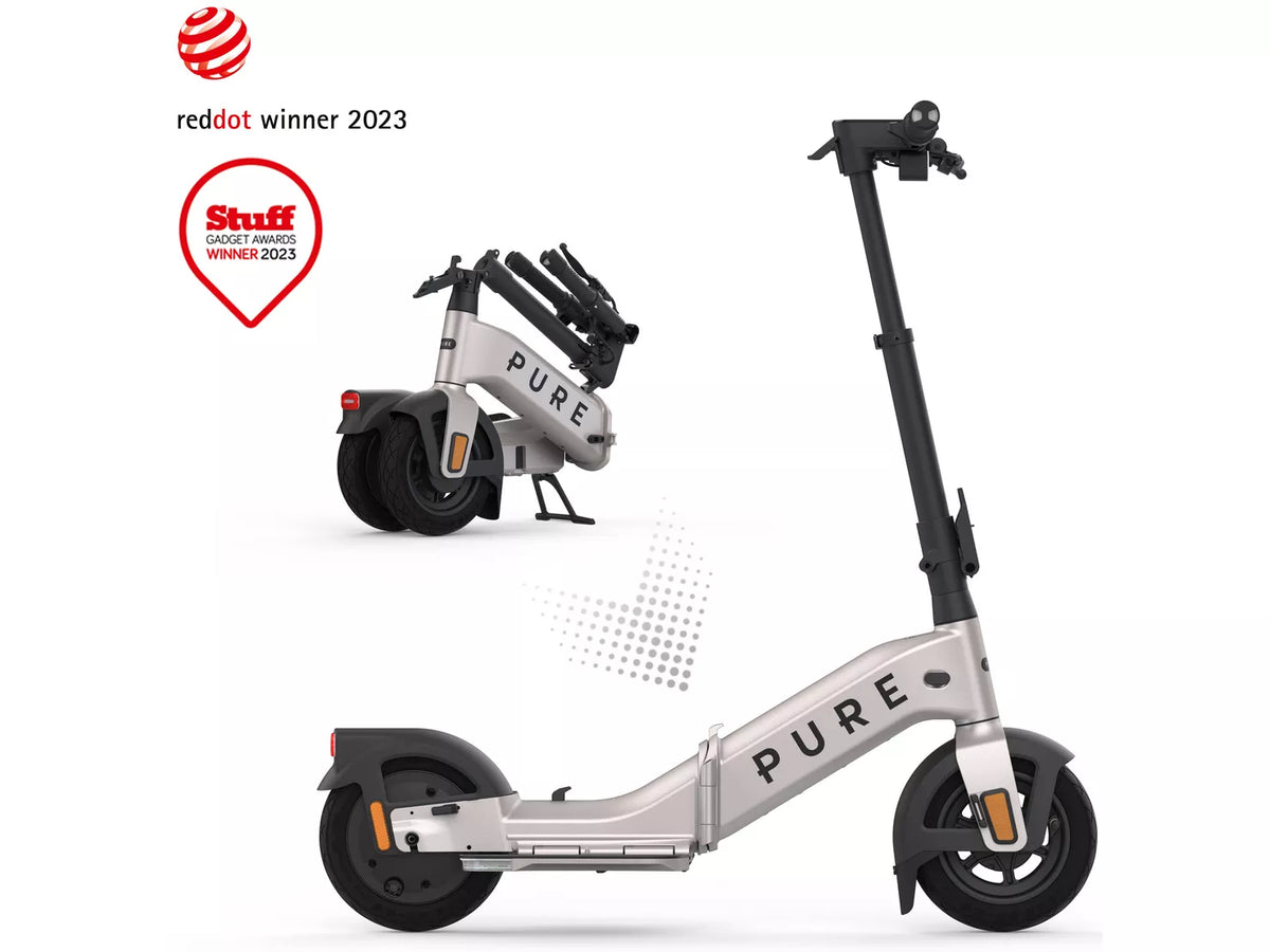 Pure Advance Flex Electric Scooter - Platinum Silver-Electric Scooters London