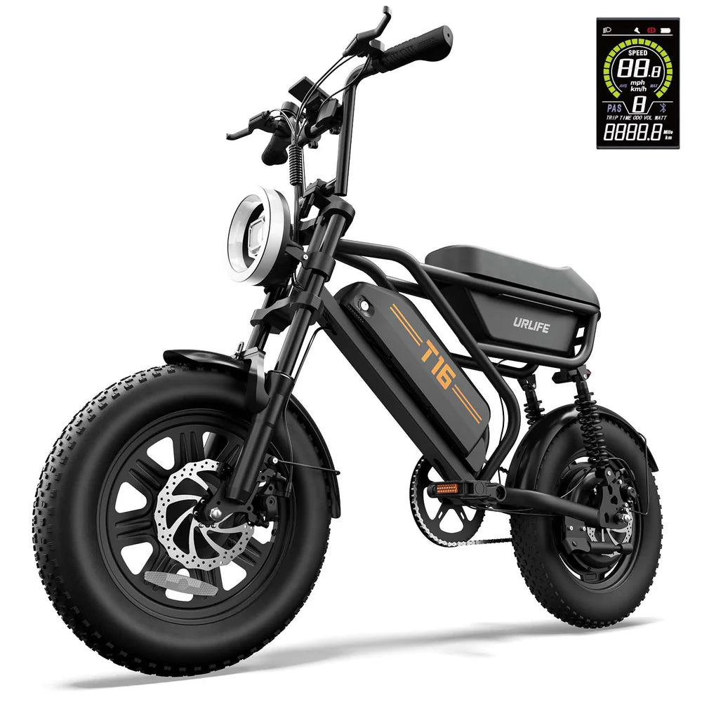 URLIFE T16 500W Fat Tyre Electric Bike – Compact Design-Electric Scooters London