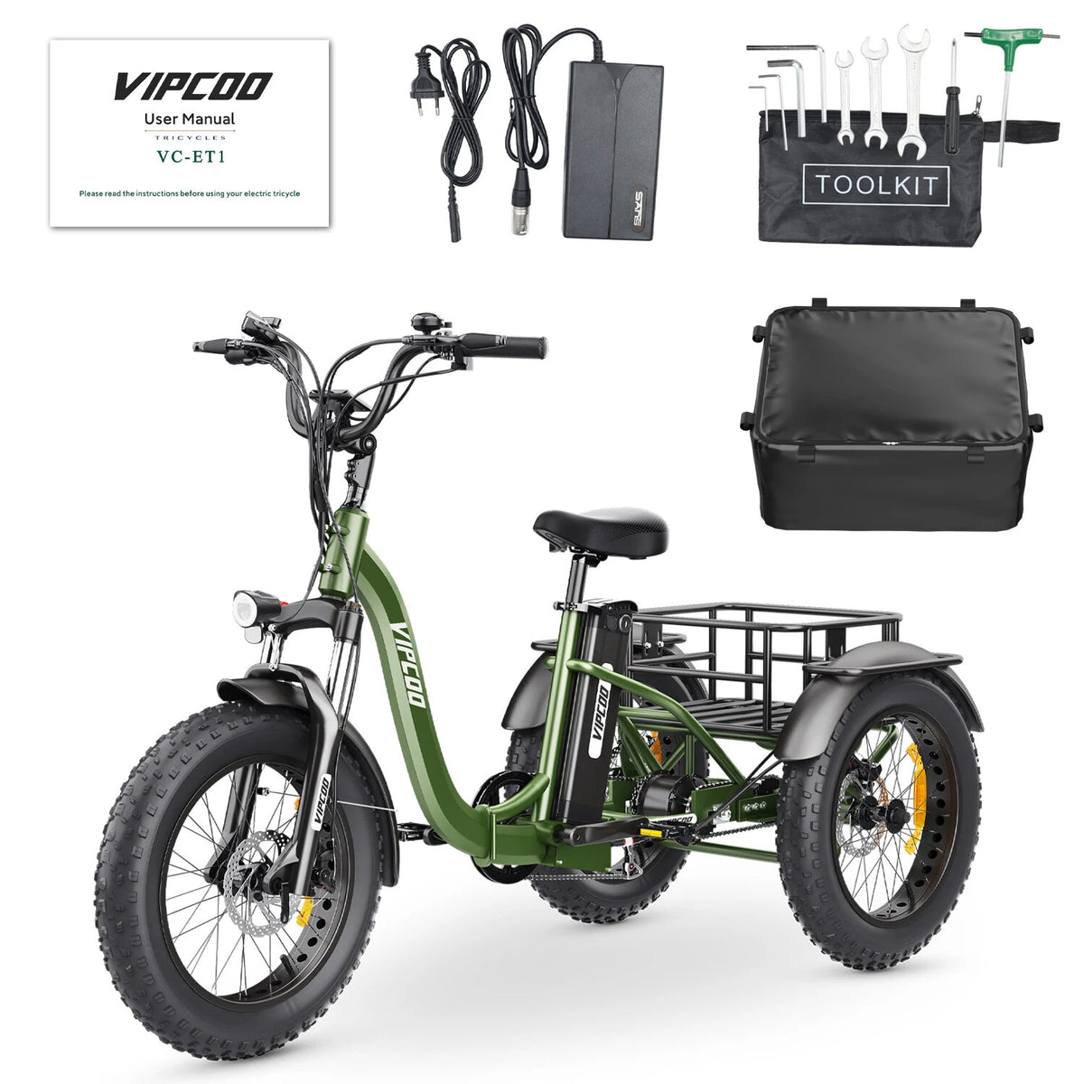 VIPCOO ET1 Fat Tyre Electric Tricycle-Electric Scooters London