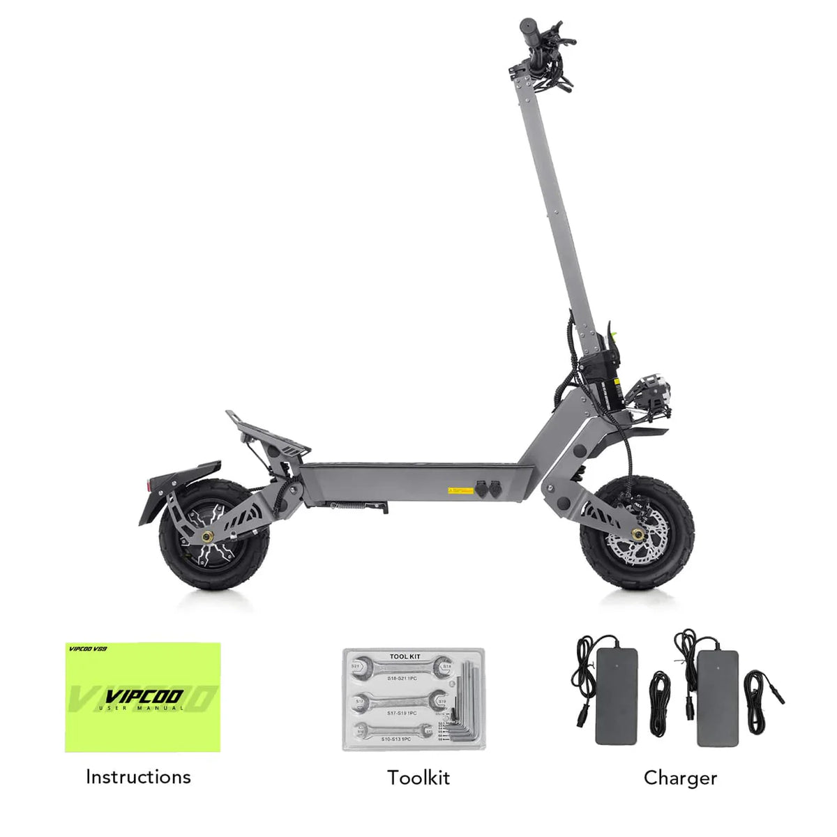 VIPCOO VS9 3600W Dual Motor Electric Scooter – 60V 26Ah, 65 km/h, 11″ Off-Road Tyres, Hydraulic Brakes-Electric Scooters London