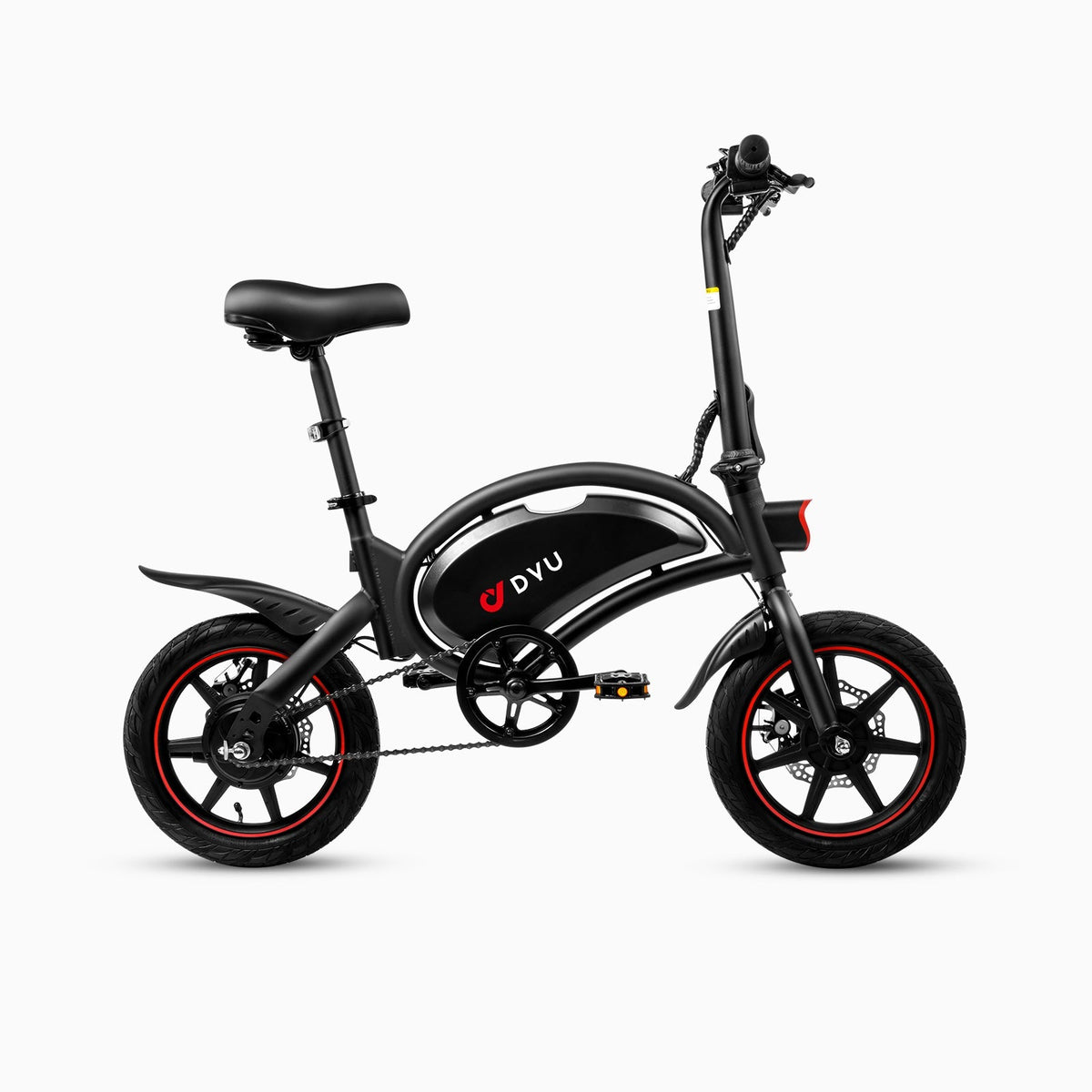 DYU D3F Mini electric bike in Black – side view