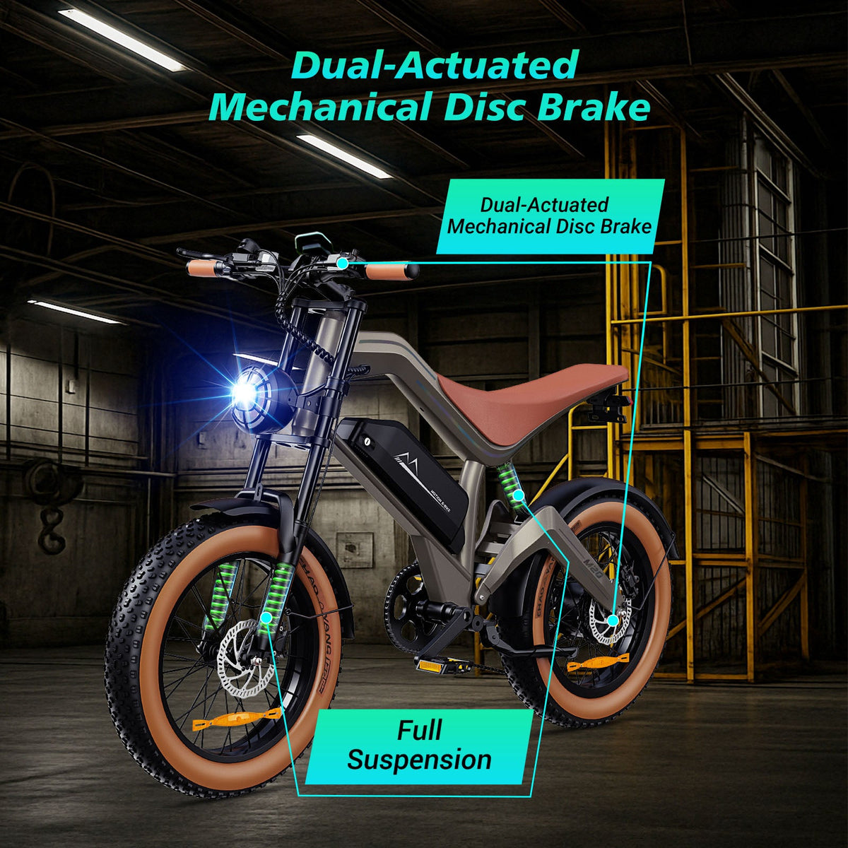 DYU M20 full suspension and mechanical disc-brake system