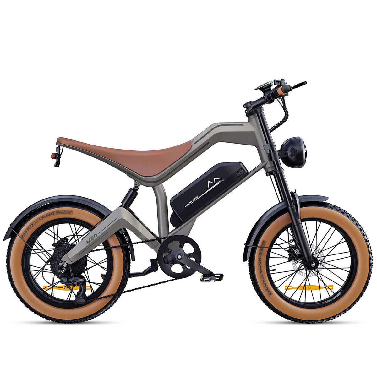 DYU M20 Brown electric bike right-side profile