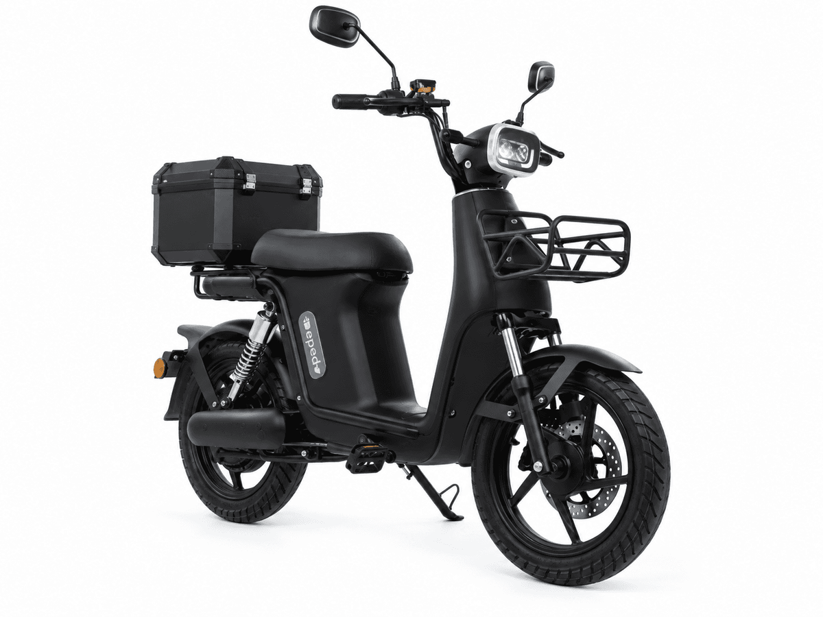 EPED Swift Matte Black single-seater electric bike, front view