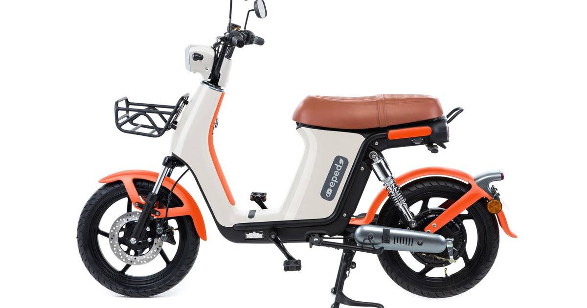 EPED Swift electric bike in Cream / Orange, side view