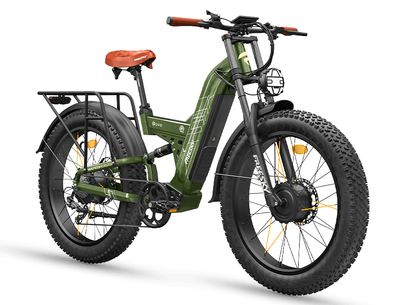 FREESKY Warrior Ultra M-530 electric bike in Green, view 1