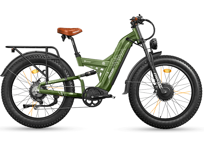 FREESKY Warrior Ultra M-530 electric bike in Green, view 2