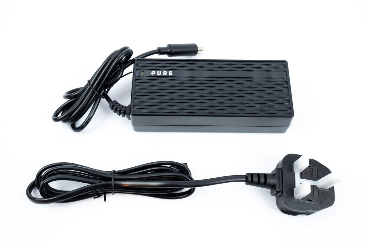 Genuine Pure Electric 42V 2A charger for 36V scooter batteries with UK three-pin mains plug