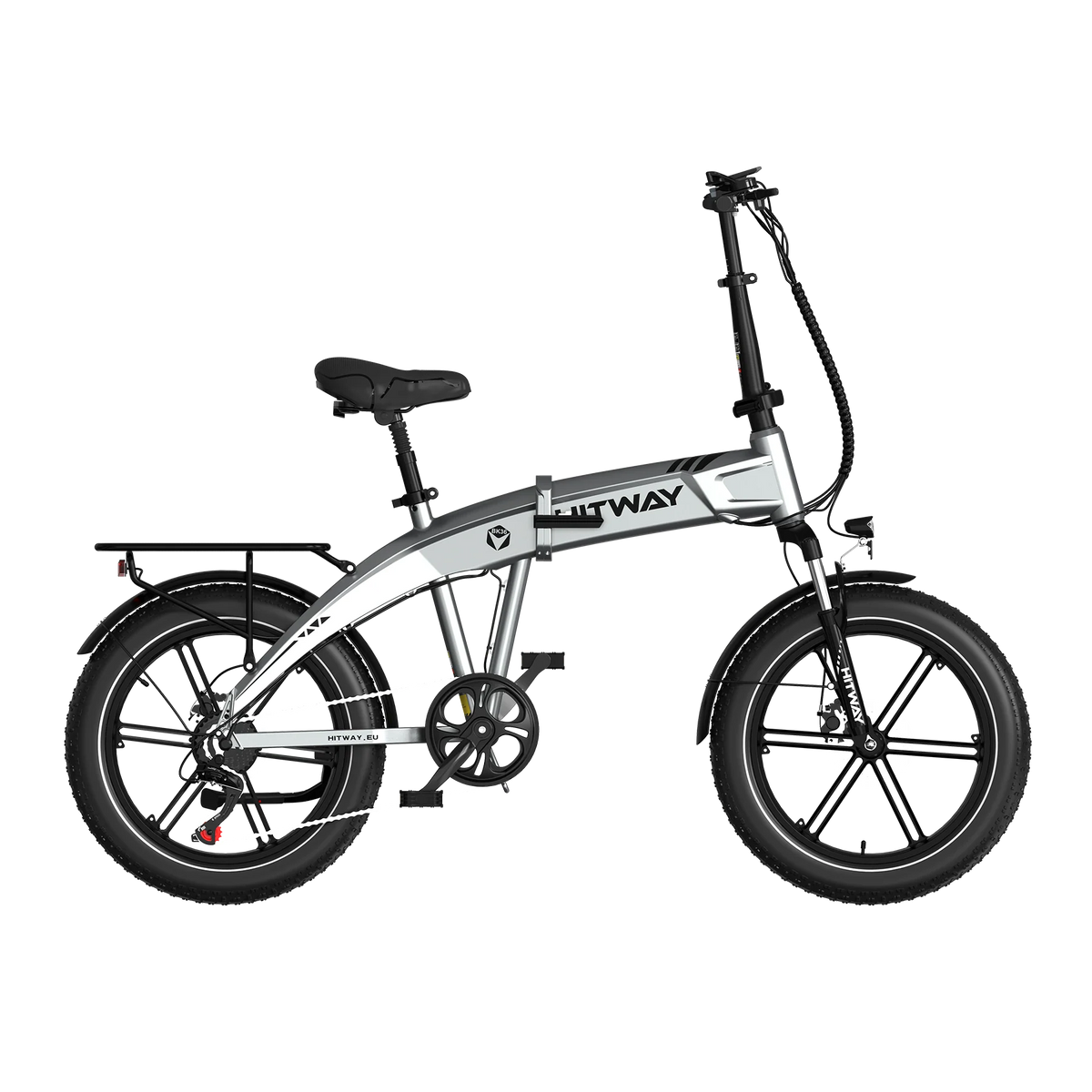 HITWAY BK36 Folding Electric Bike – 250W 48V 10.4Ah, 20″ Fat Tyre Foldable E-Bike-Electric Scooters London