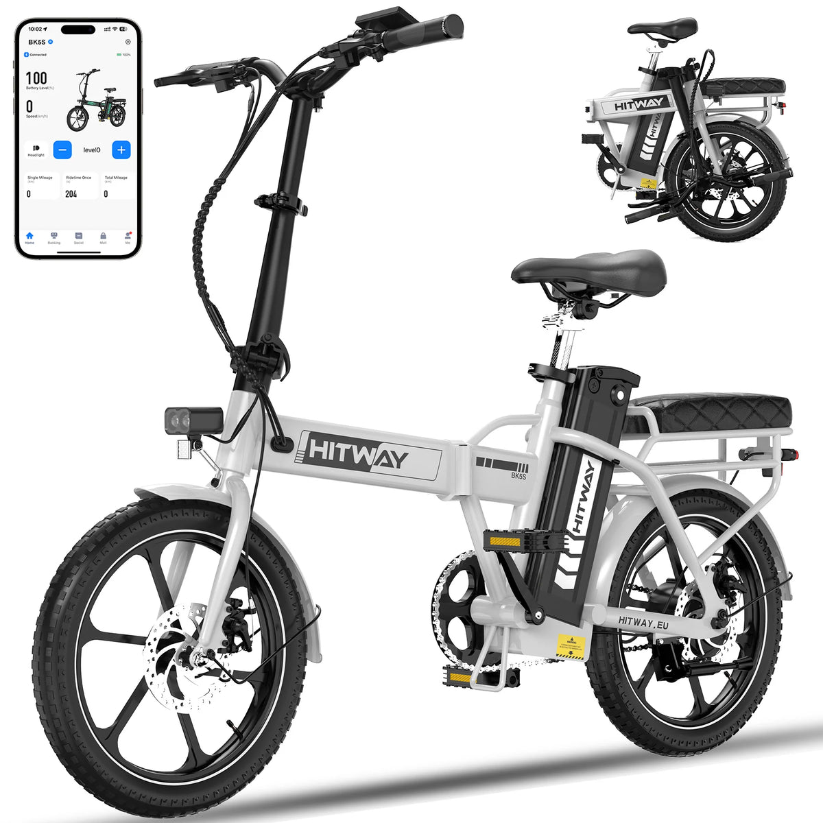 HITWAY BK5SL Folding Electric Bike – 250 W, 36 V Battery, 16″ Wheels-Electric Scooters London