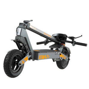 Folded KuKirin G2 electric scooter viewed from the front