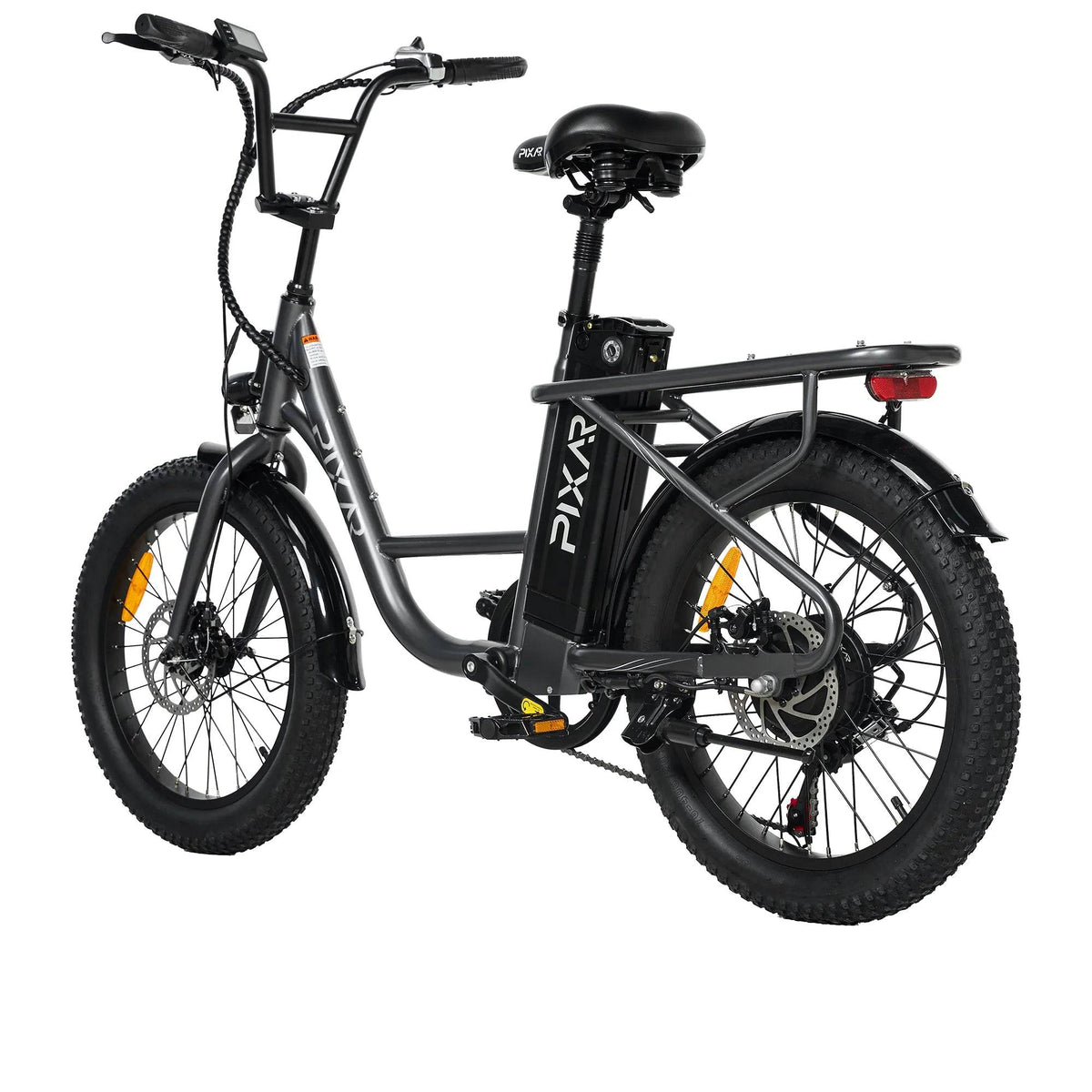PIXAR Fun1 electric bike in Black – rear three-quarter view