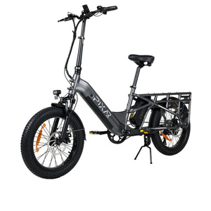 PIXAR Plus7 electric bike in Grey – front three-quarter view