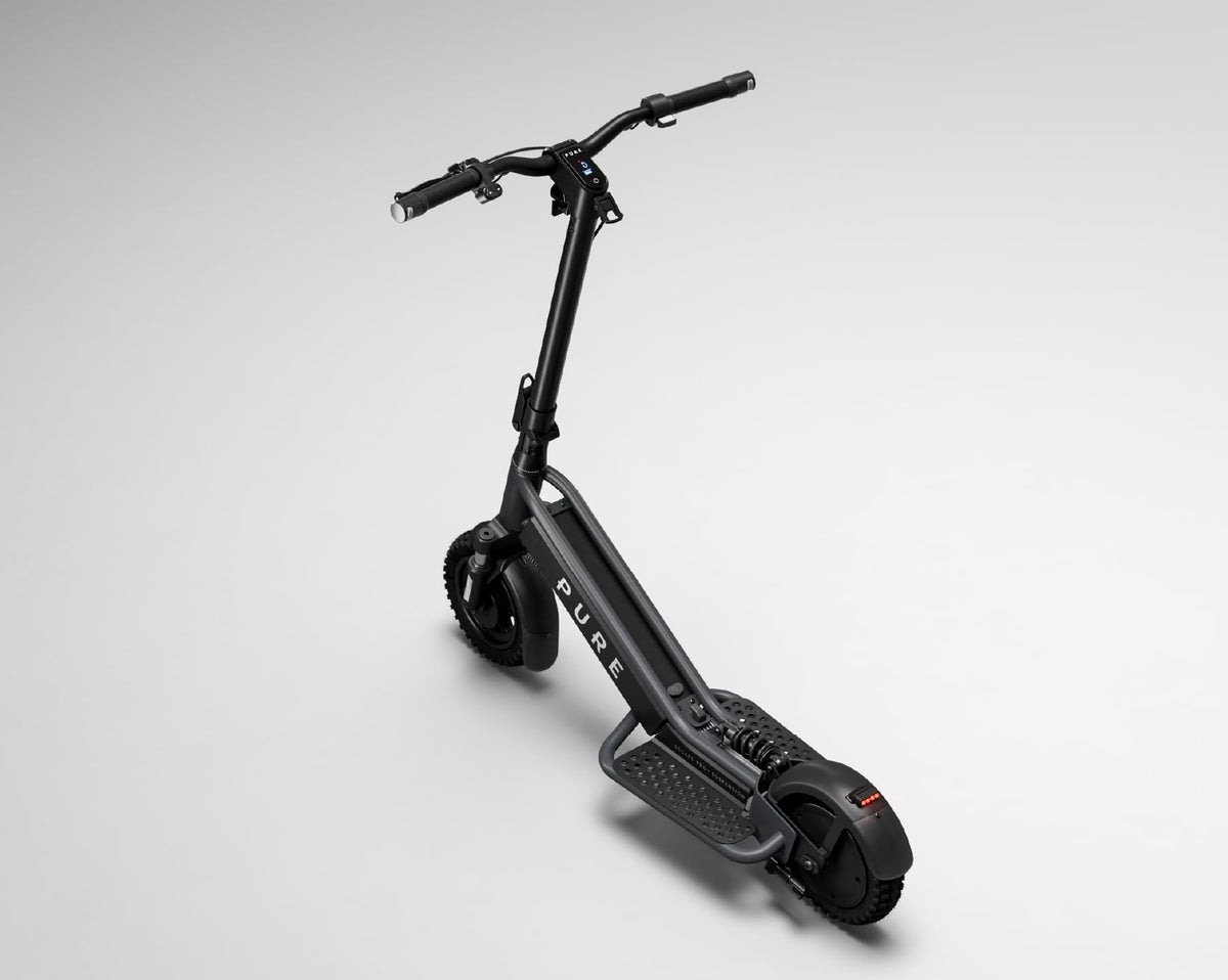 Pure Escape Pro+ Suspension electric scooter – angled studio view