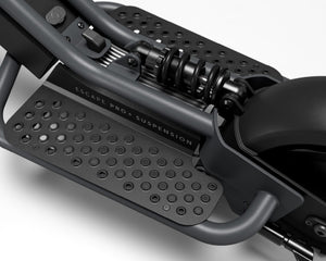 Pure Escape Pro+ Suspension electric scooter – rear suspension and textured foot platforms