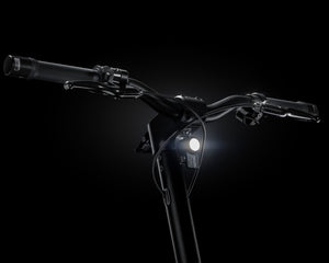 Pure Escape Ultra Max Suspension electric scooter – handlebar and front light detail