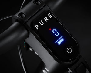 Pure Escape Ultra Max Suspension electric scooter – handlebar display and power button