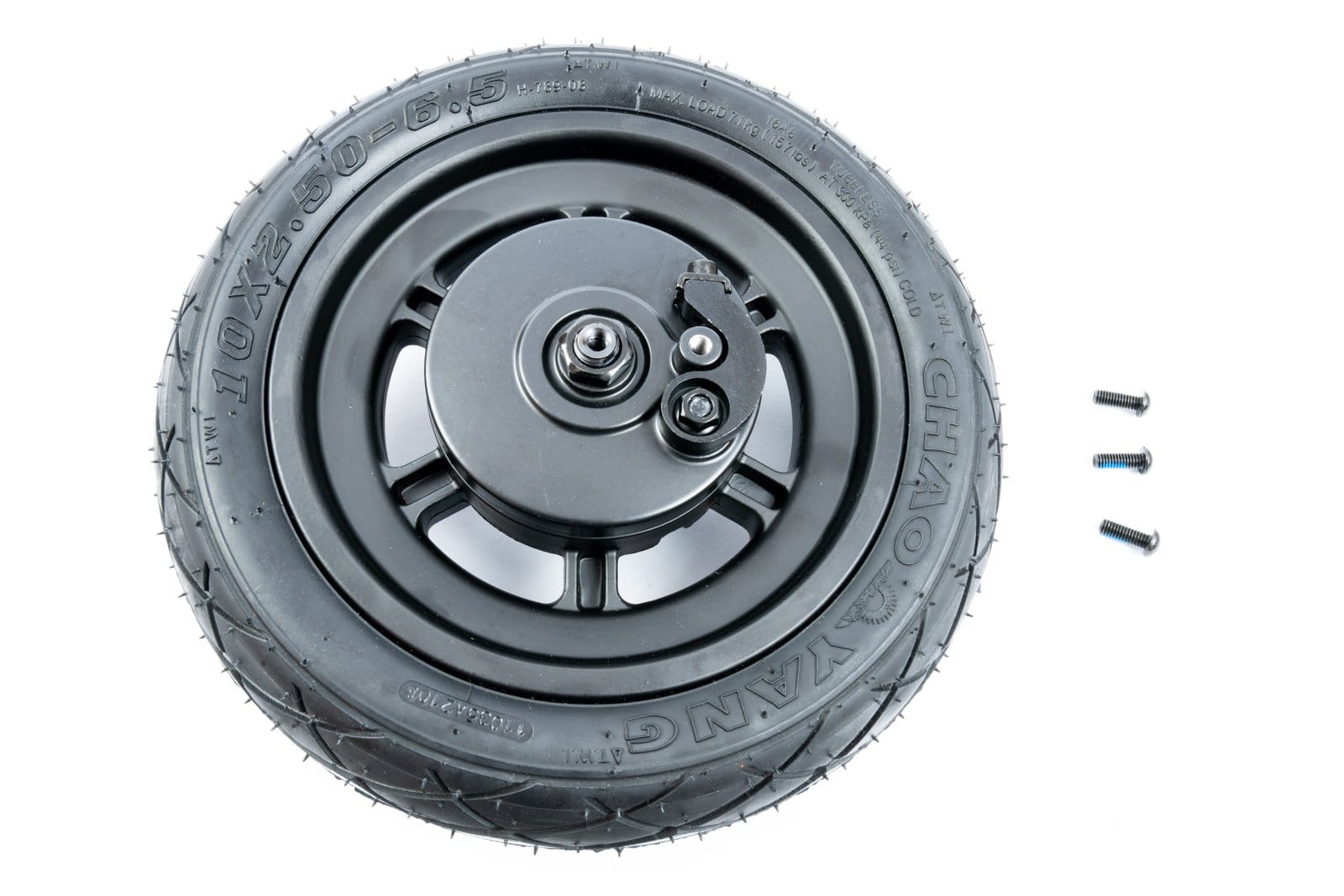 Pure Electric front wheel with tyre and brake assembly