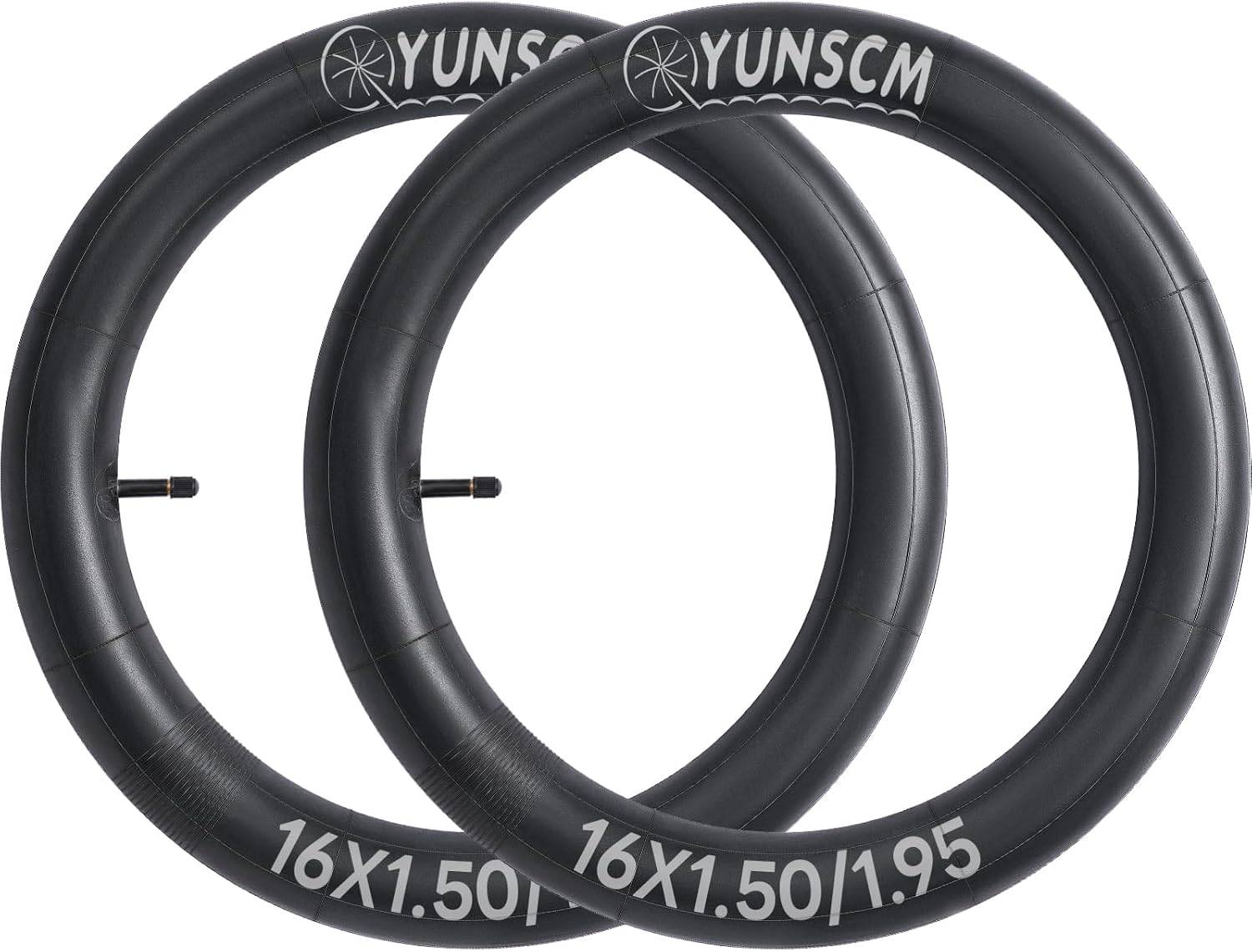 YunSCM 16 × 1.50–1.90 Inner Tubes - Schrader 32 mm, Pair-Electric Scooters London