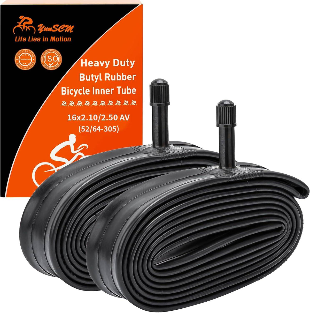 YunSCM 16 × 2.10–2.50 Inner Tubes - Schrader 32 mm, Pair-Electric Scooters London
