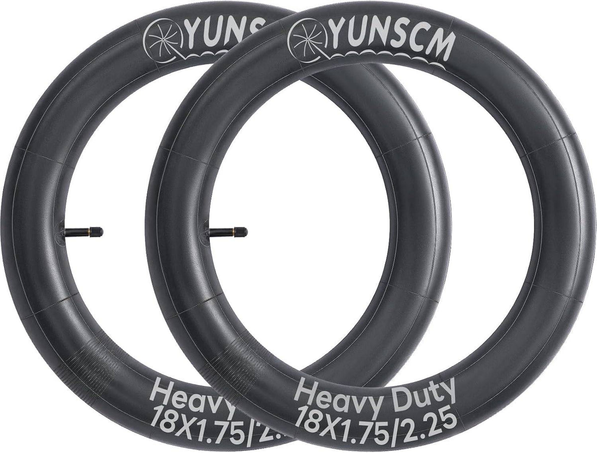 YunSCM 18 × 1.75–2.25 bicycle inner tubes with Schrader valves, pair