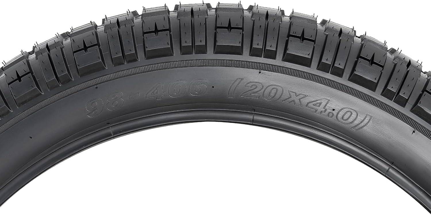 YunSCM tyre sidewall marked 98-406 and 20 x 4.0