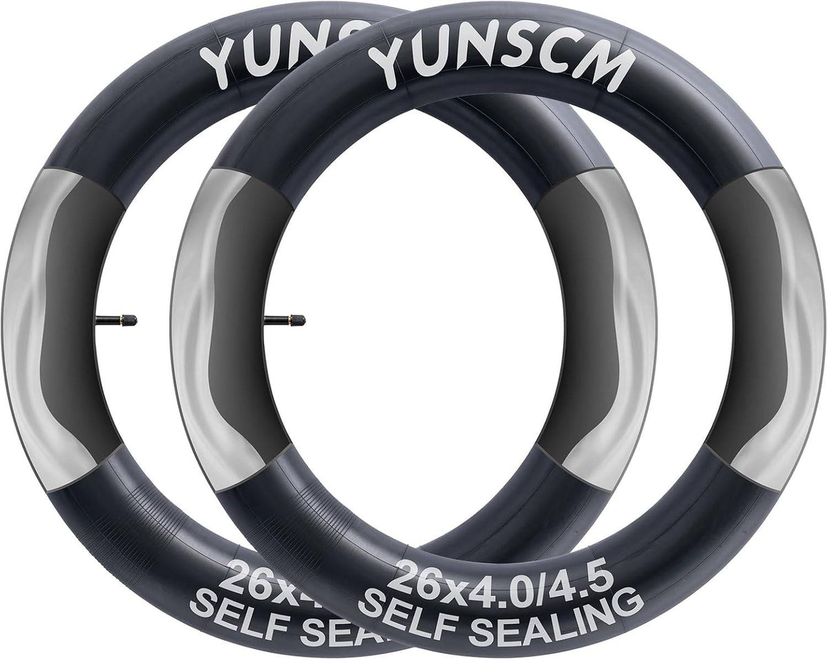 YunSCM 26 × 4.0–4.5 Self-Sealing Fat Bike Inner Tubes – Pair