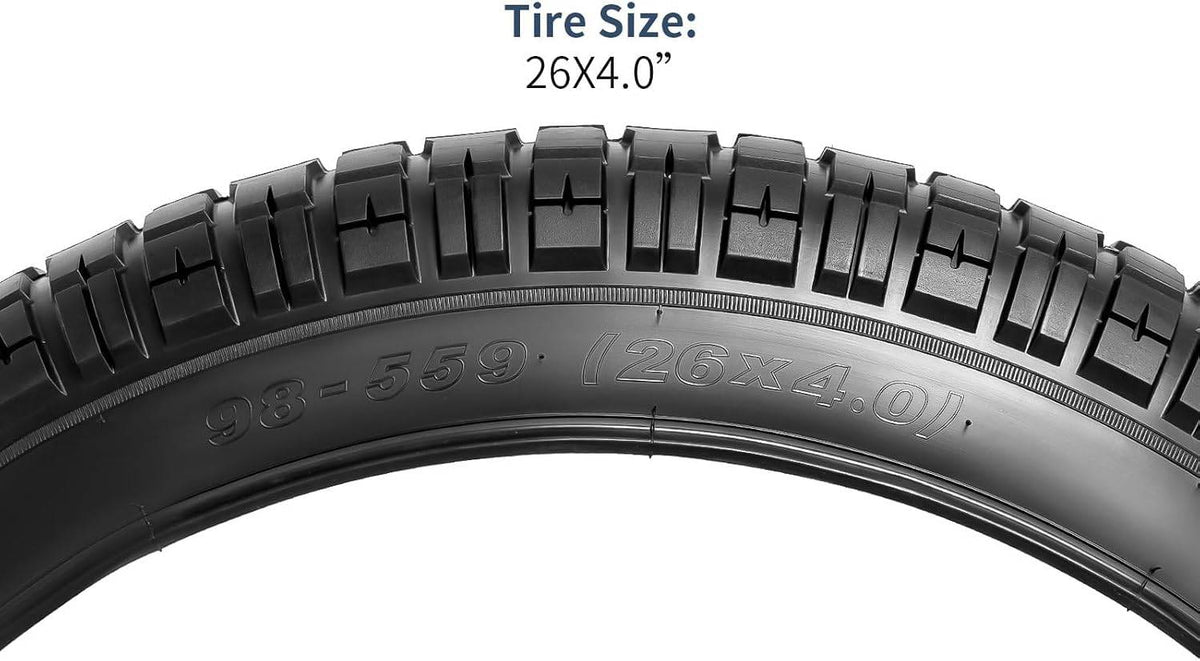 YunSCM tyre size marking 26 x 4.0 and ETRTO 98-559