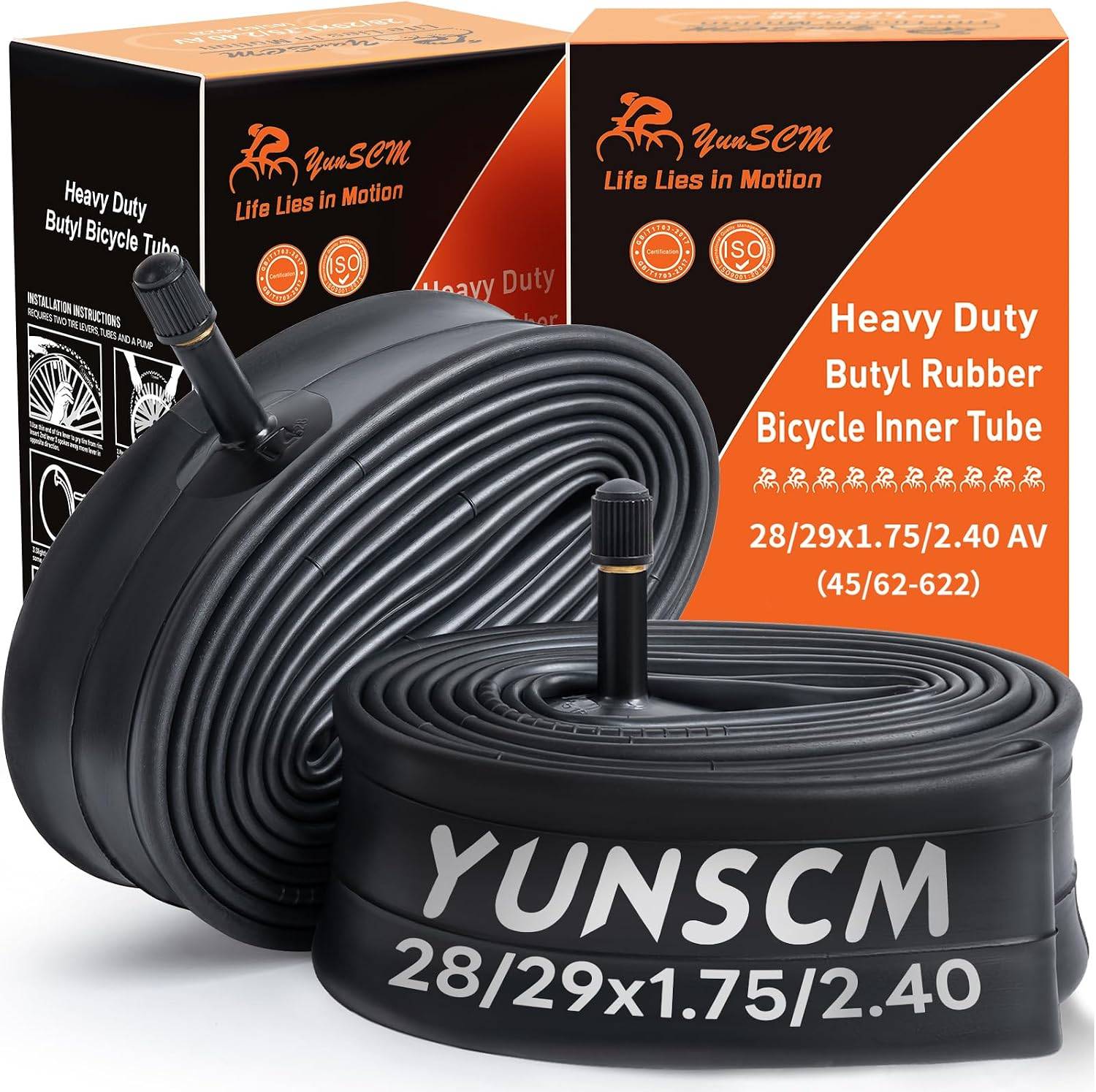 YunSCM 28/29 × 1.75–2.40 Inner Tubes – Schrader, Pair-Electric Scooters London