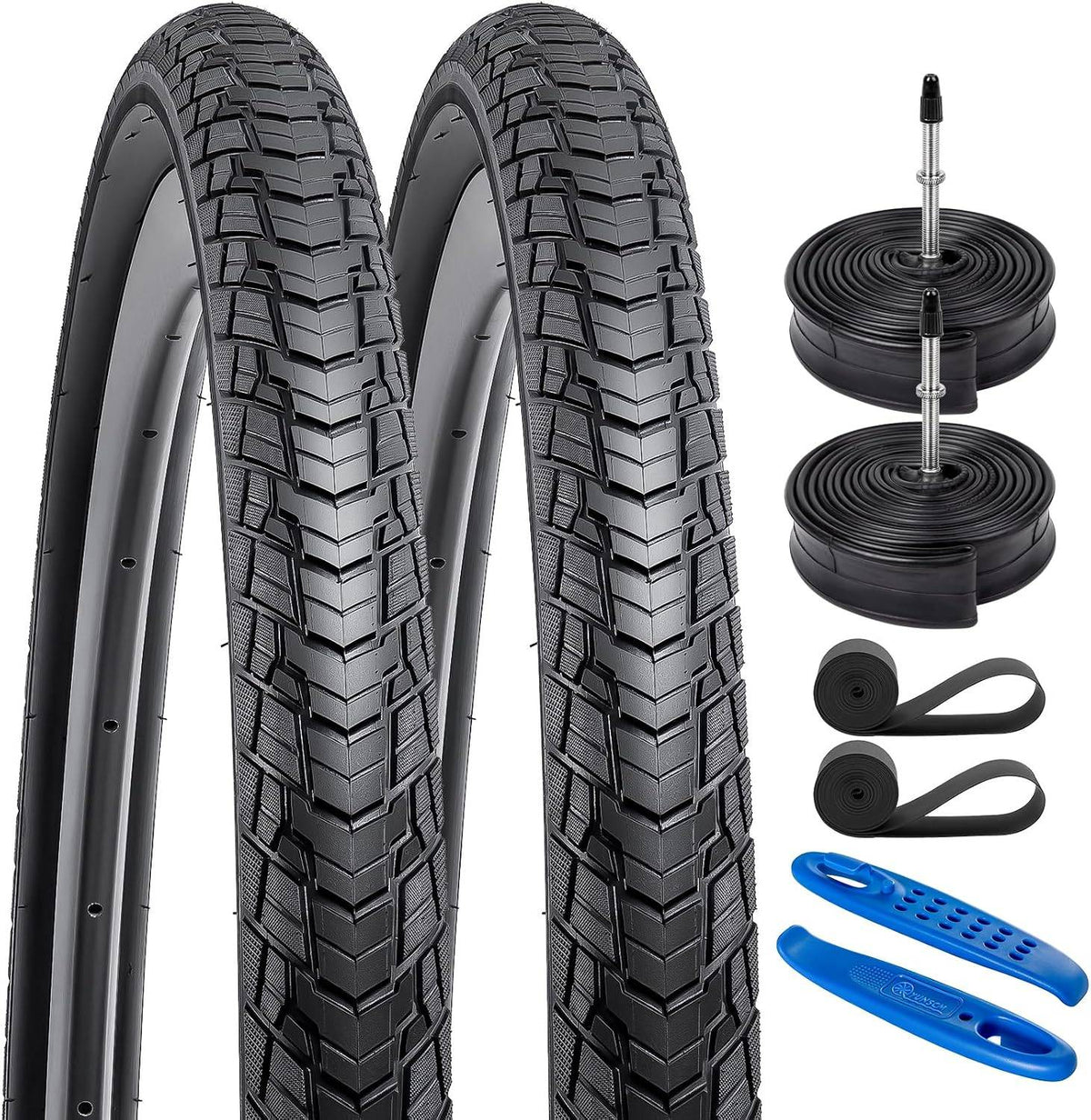 YunSCM 700 x 32C Road Tyres & Presta Tubes, Pair