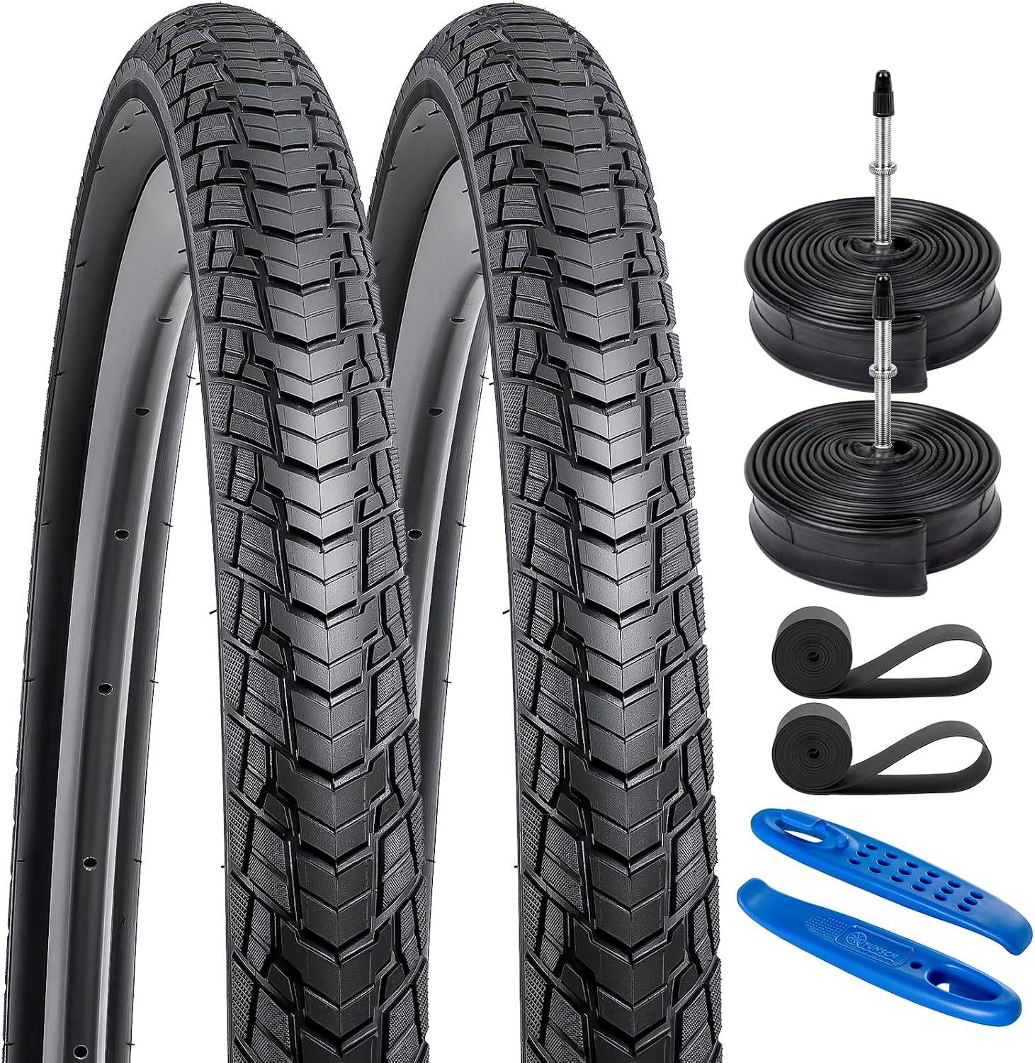 YunSCM 700 x 32C Road Tyres & Presta Tubes, Pair-Electric Scooters London
