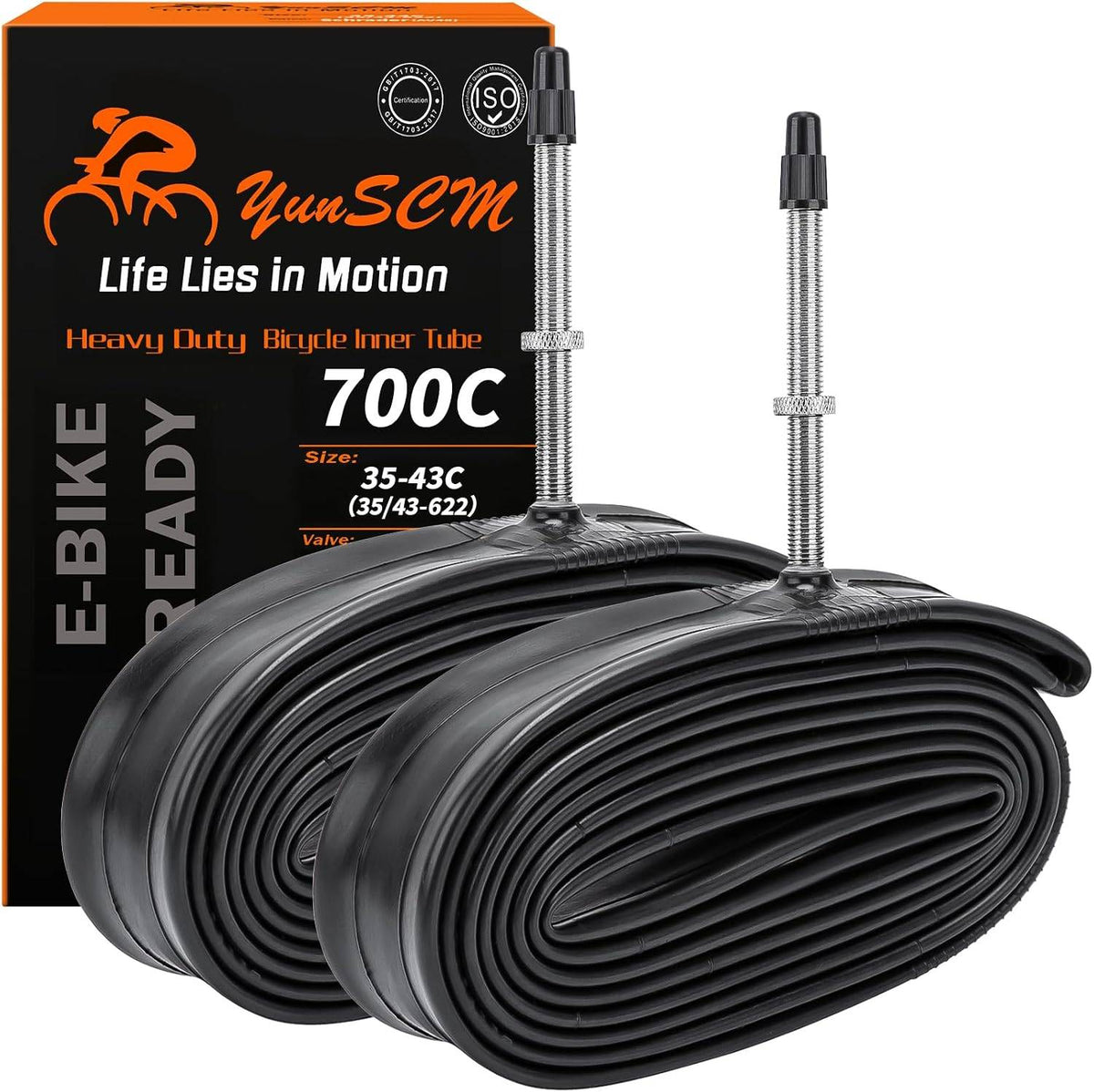 YunSCM 700 × 35–43C Inner Tubes - Presta 60 mm, Pair-Electric Scooters London