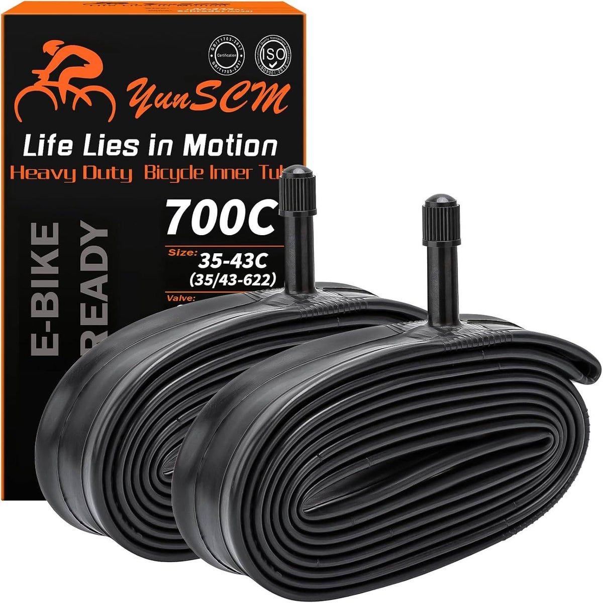 YunSCM 700 × 35–43C Inner Tubes - Schrader 32 mm, Pair-Electric Scooters London