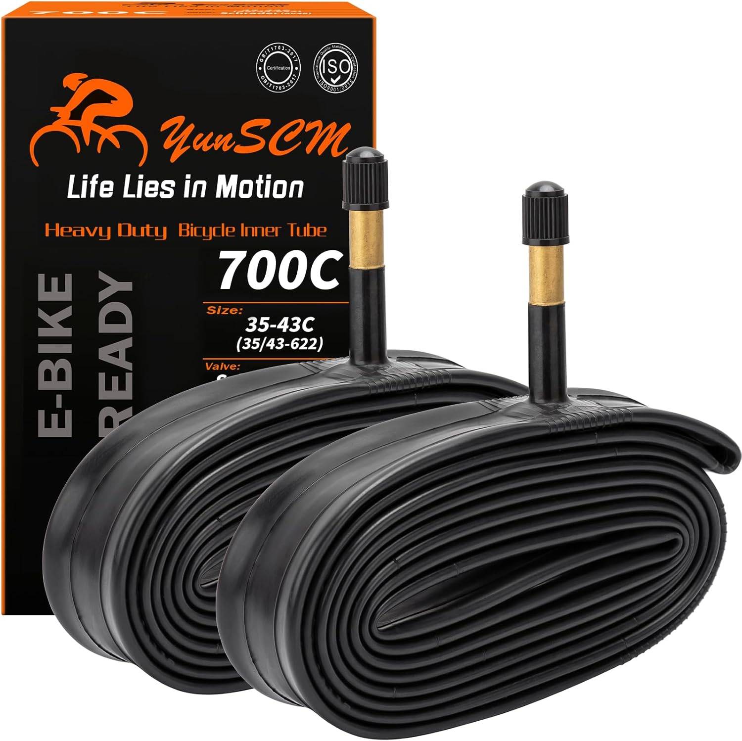 YunSCM 700 × 35–43C Inner Tubes - Schrader 48 mm, Pair-Electric Scooters London