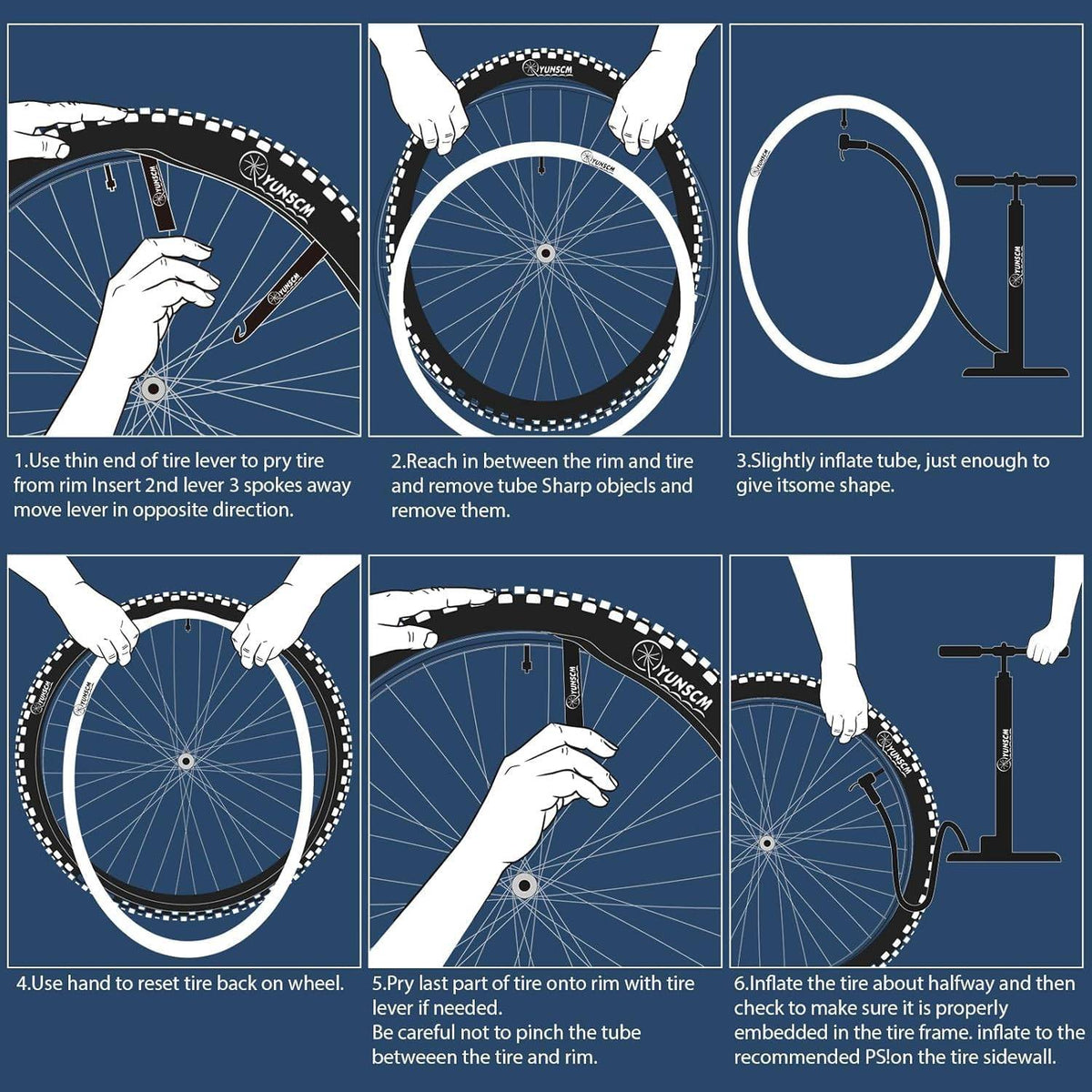 YunSCM bicycle inner tube installation guide