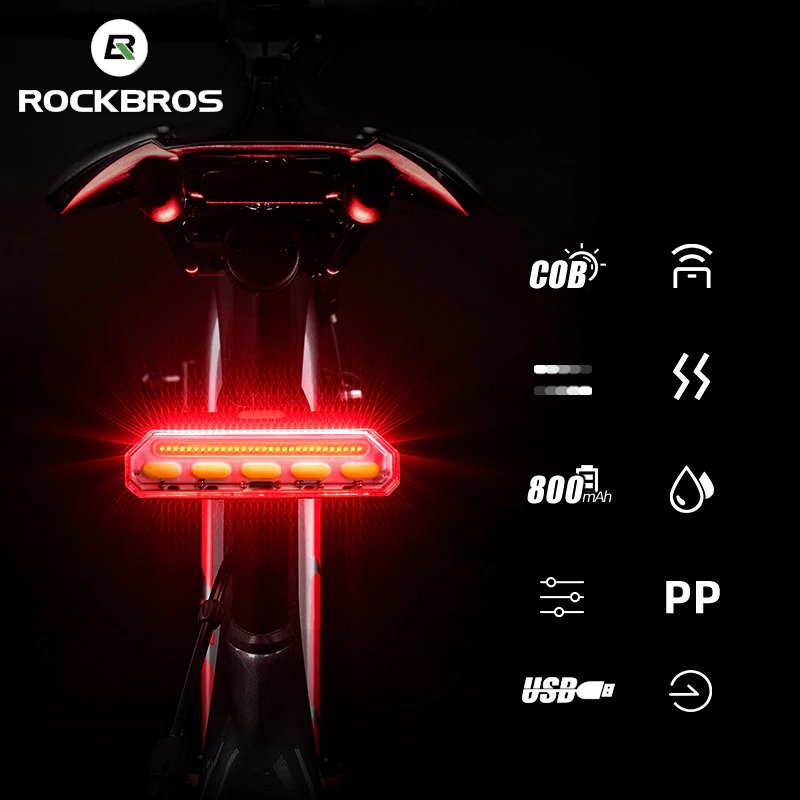 ROCKBROS Wireless COB LED Bike Bicycle Rear Light Indicator Light-Electric Scooters London