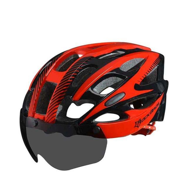 ROCKBROS Bicycle EPS Helmet With Lenses Integrally-molded 28 air vents Cycling Bike Equipment Helmet Casco Ciclismo Free Size-Electric Scooters London