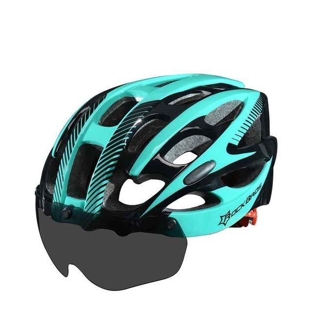 ROCKBROS Bicycle EPS Helmet With Lenses Integrally-molded 28 air vents Cycling Bike Equipment Helmet Casco Ciclismo Free Size-Electric Scooters London