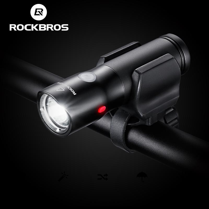 ROCKBROS Bicycle Front Light Power Bank Waterproof USB Rechargeable Bike Light Side Warning Flashlight 700 Lumen 2000mAh 6 Modes-Electric Scooters London