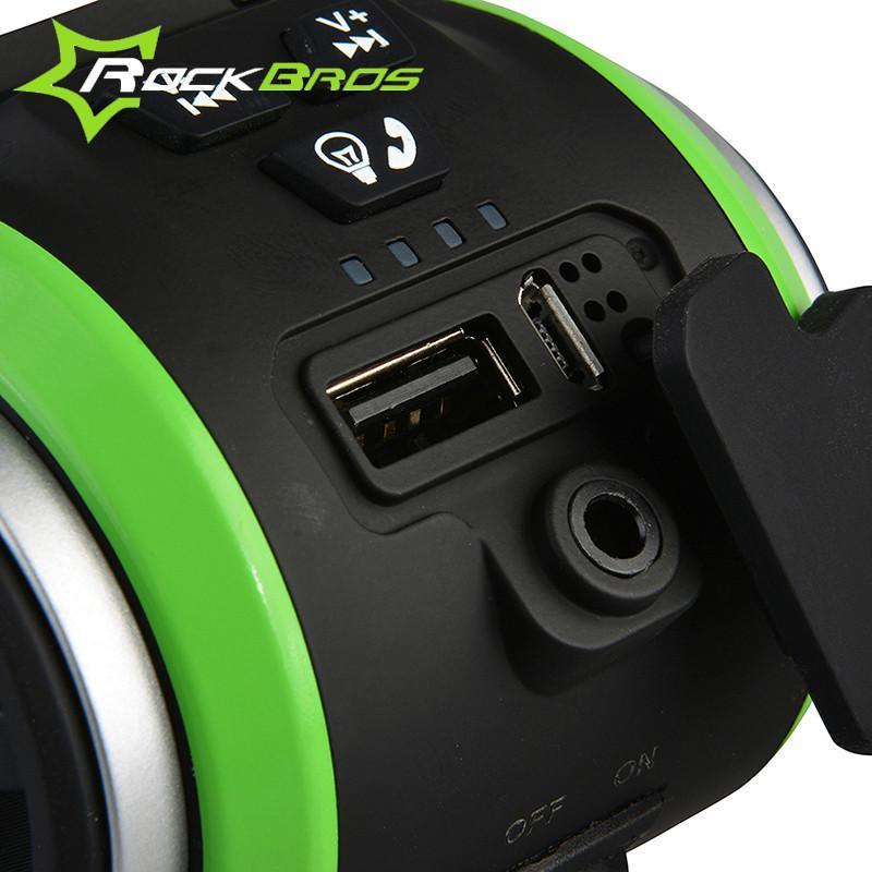 ROCKBROS Multi-Function Bicycle Phone Holder Bike Light Bluetooth Audio Powerbank Integrated USB Charger-Electric Scooters London